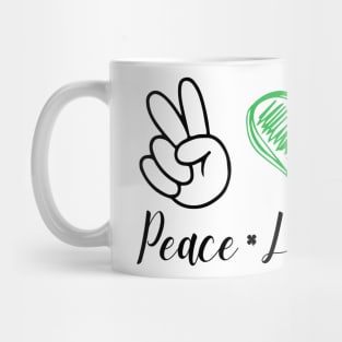 PEACE LOVE LUCK Mug